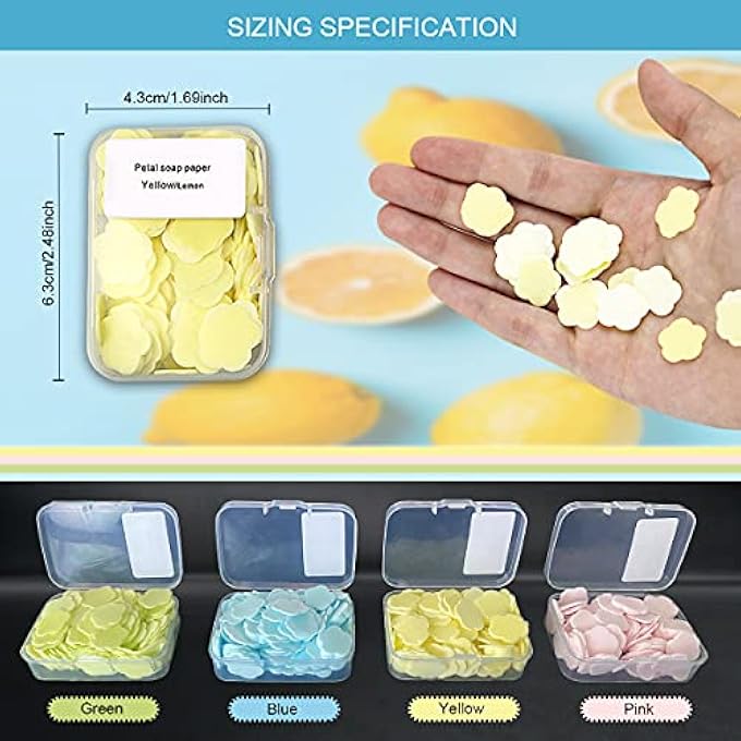FERCAISH 400 PETAL SOAP SHEETS, PORTABLE AND DISSOLVABLE SOAP PAPER SHEETS FOR HAND WASHING AND CLEANING, PERFECT FOR CHILDREN AND ADULTS ON OUTDOOR TRAVEL AND CAMPING HIKING(4 BOX SET) - Image 2